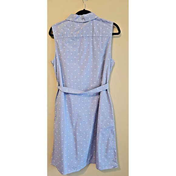 Tommy Hilfiger Shirt Dress Women 10 Blue polka dot, sleeveless NWOT - Picture 3 of 4